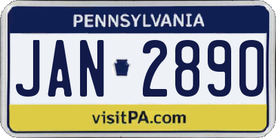 PA license plate JAN2890