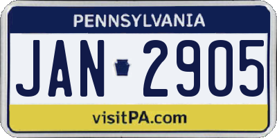 PA license plate JAN2905