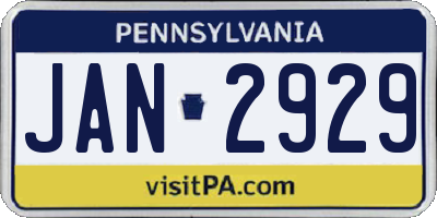 PA license plate JAN2929