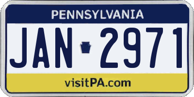 PA license plate JAN2971