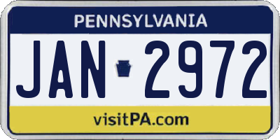 PA license plate JAN2972