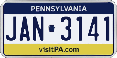 PA license plate JAN3141