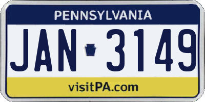 PA license plate JAN3149