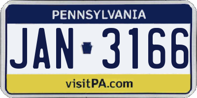 PA license plate JAN3166