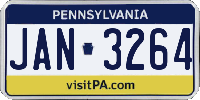 PA license plate JAN3264