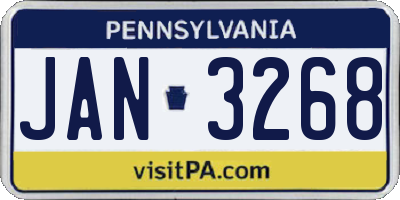 PA license plate JAN3268