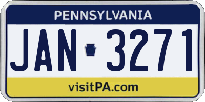 PA license plate JAN3271