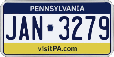 PA license plate JAN3279