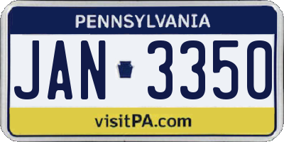 PA license plate JAN3350