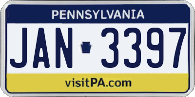 PA license plate JAN3397