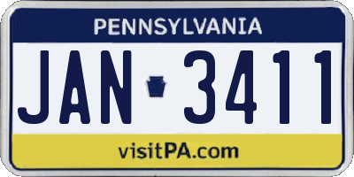 PA license plate JAN3411