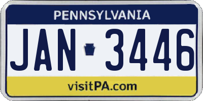 PA license plate JAN3446