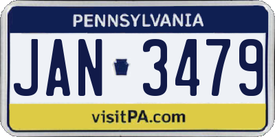 PA license plate JAN3479