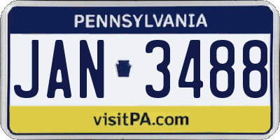 PA license plate JAN3488