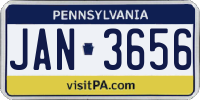 PA license plate JAN3656