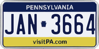 PA license plate JAN3664