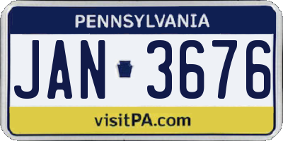 PA license plate JAN3676