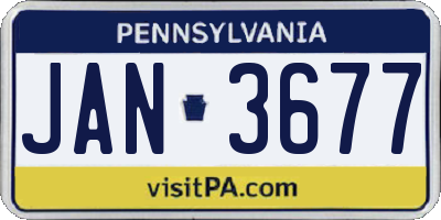 PA license plate JAN3677