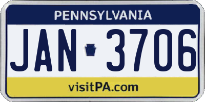 PA license plate JAN3706