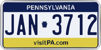 PA license plate JAN3712