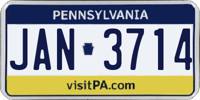 PA license plate JAN3714