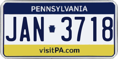 PA license plate JAN3718