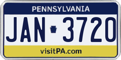 PA license plate JAN3720