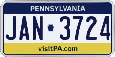 PA license plate JAN3724