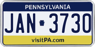 PA license plate JAN3730