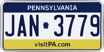 PA license plate JAN3779