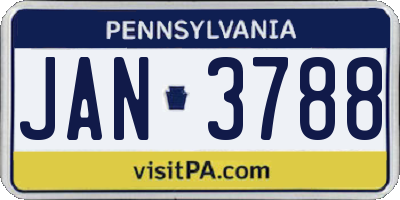 PA license plate JAN3788