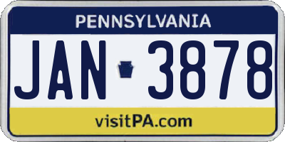 PA license plate JAN3878