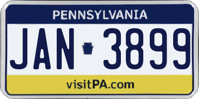 PA license plate JAN3899