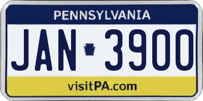 PA license plate JAN3900