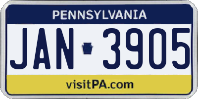 PA license plate JAN3905