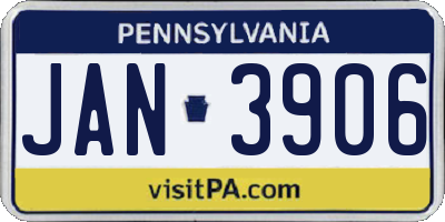 PA license plate JAN3906