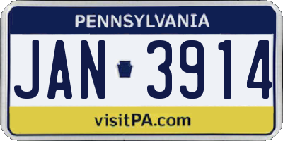 PA license plate JAN3914