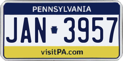 PA license plate JAN3957