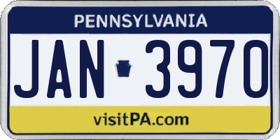 PA license plate JAN3970