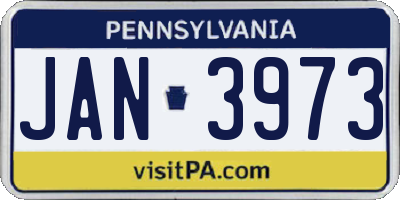 PA license plate JAN3973