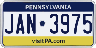 PA license plate JAN3975