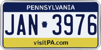 PA license plate JAN3976
