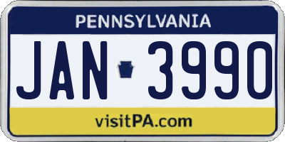 PA license plate JAN3990
