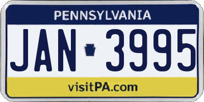 PA license plate JAN3995