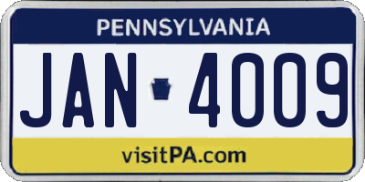 PA license plate JAN4009