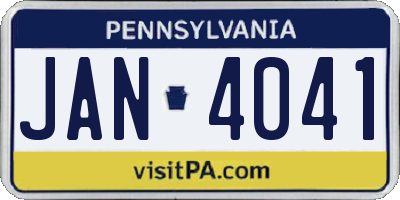 PA license plate JAN4041