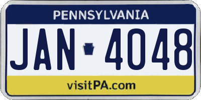 PA license plate JAN4048