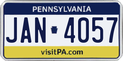 PA license plate JAN4057