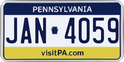 PA license plate JAN4059