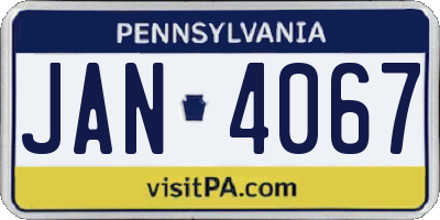 PA license plate JAN4067